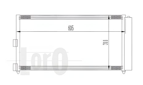 Конденсор радиатора кондиционера LANCIA MUSA и FIAT IDEA, LORO (0160160016)