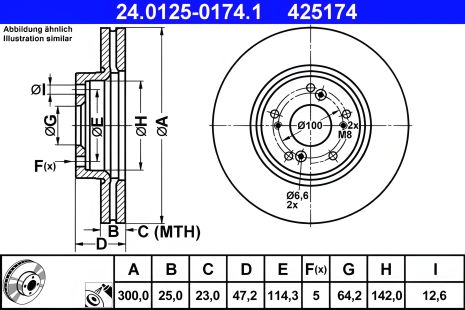 Диск тормозной HONDA ACCORD, ATE (24012501741) Диск тормозной HONDA ACCORD, ATE (24012501741)