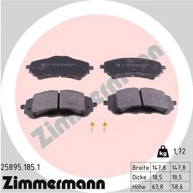 Комплект гальмівних колодок, дискове гальмо PEUGEOT 308, ZIMMERMANN (258951851)