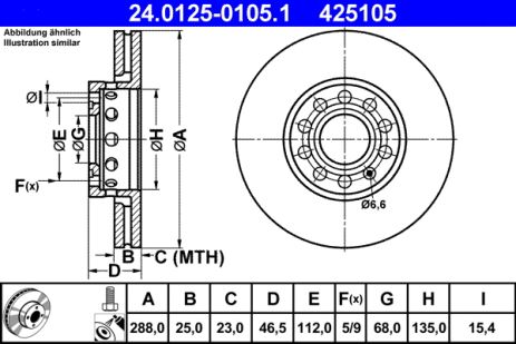 ΠΠΈΡΠΊ Π³Π°Π»ΡΠΌΡΠ²Π½ΠΈΠΉ SEAT EXEO, SKODA SUPERB, AUDI A4, ATE (24012501051) ΠΠΈΡΠΊ Π³Π°Π»ΡΠΌΡΠ²Π½ΠΈΠΉ SEAT EXEO, SKODA SUPERB, AUDI A4, ATE (24012501051)