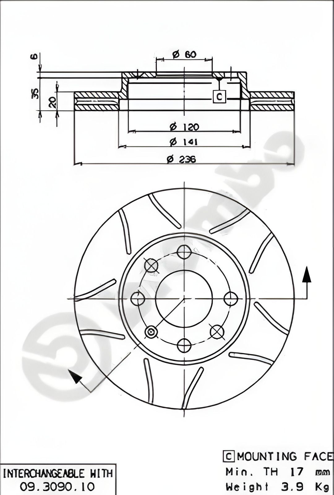 Гальмівний диск для CHEVROLET LANOS, DAEWOO NEXIA, DAEWOO LANOS, BREMBO (09309075) Гальмівний диск для CHEVROLET LANOS, DAEWOO NEXIA, DAEWOO LANOS, BREMBO (09309075)