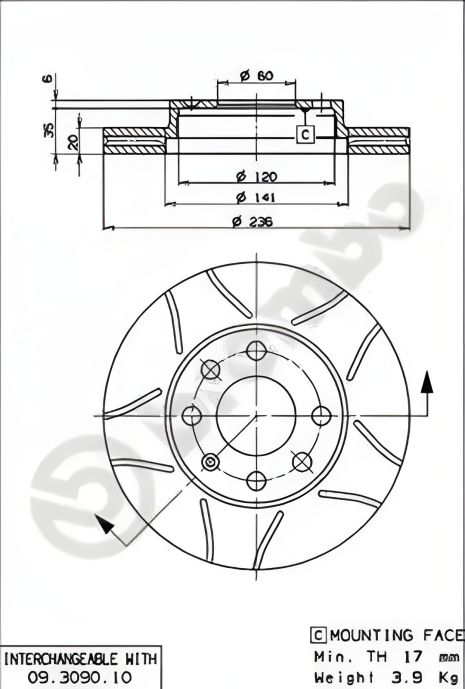 Гальмівний диск для CHEVROLET LANOS, DAEWOO NEXIA, DAEWOO LANOS, BREMBO (09309075) Гальмівний диск для CHEVROLET LANOS, DAEWOO NEXIA, DAEWOO LANOS, BREMBO (09309075)
