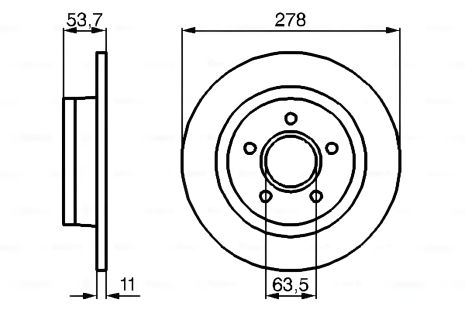 Гальмівний диск FORD Transit, TOURNEO, BOSCH (0986479070)