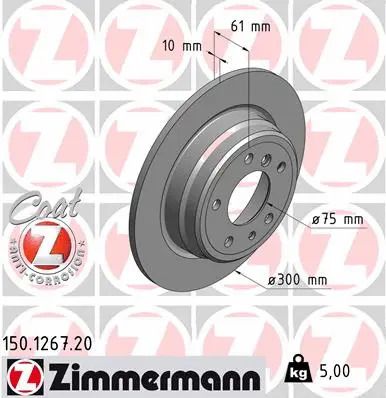 Диск тормозной BMW 5, ZIMMERMANN (150126720)