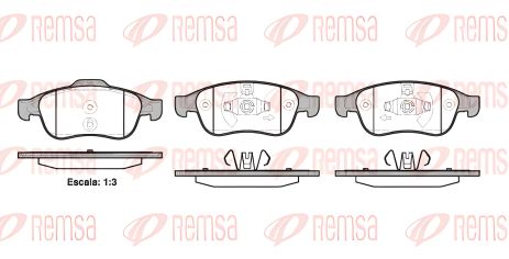 Тормозные колодки дисковые для FIAT 500X, DACIA DUSTER, REMSA (124810)