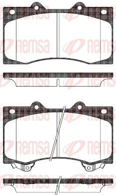 Комплект гальмівних колодок, дискове гальмо NISSAN PATROL, REMSA (150602)