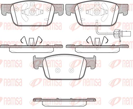 Комплект тормозных колодок для дискового тормоза AUDI A5, REMSA (169201)