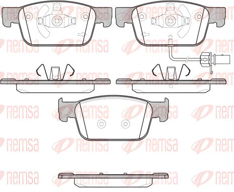 Гальмівних колодок комплект, дискове гальмо, AUDI A5, REMSA (169201)