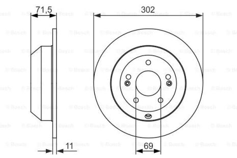 Диск гальмівний INOKOM SANTA, KIA SORENTO, HYUNDAI SANTA, BOSCH (0986479081)