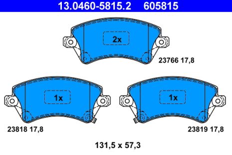 Комплект тормозных колодок TOYOTA COROLLA, ATE (13046058152)