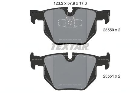 Комплект гальмівних колодок BMW 3, BMW X1, TEXTAR (2355001) Комплект гальмівних колодок BMW 3, BMW X1, TEXTAR (2355001)