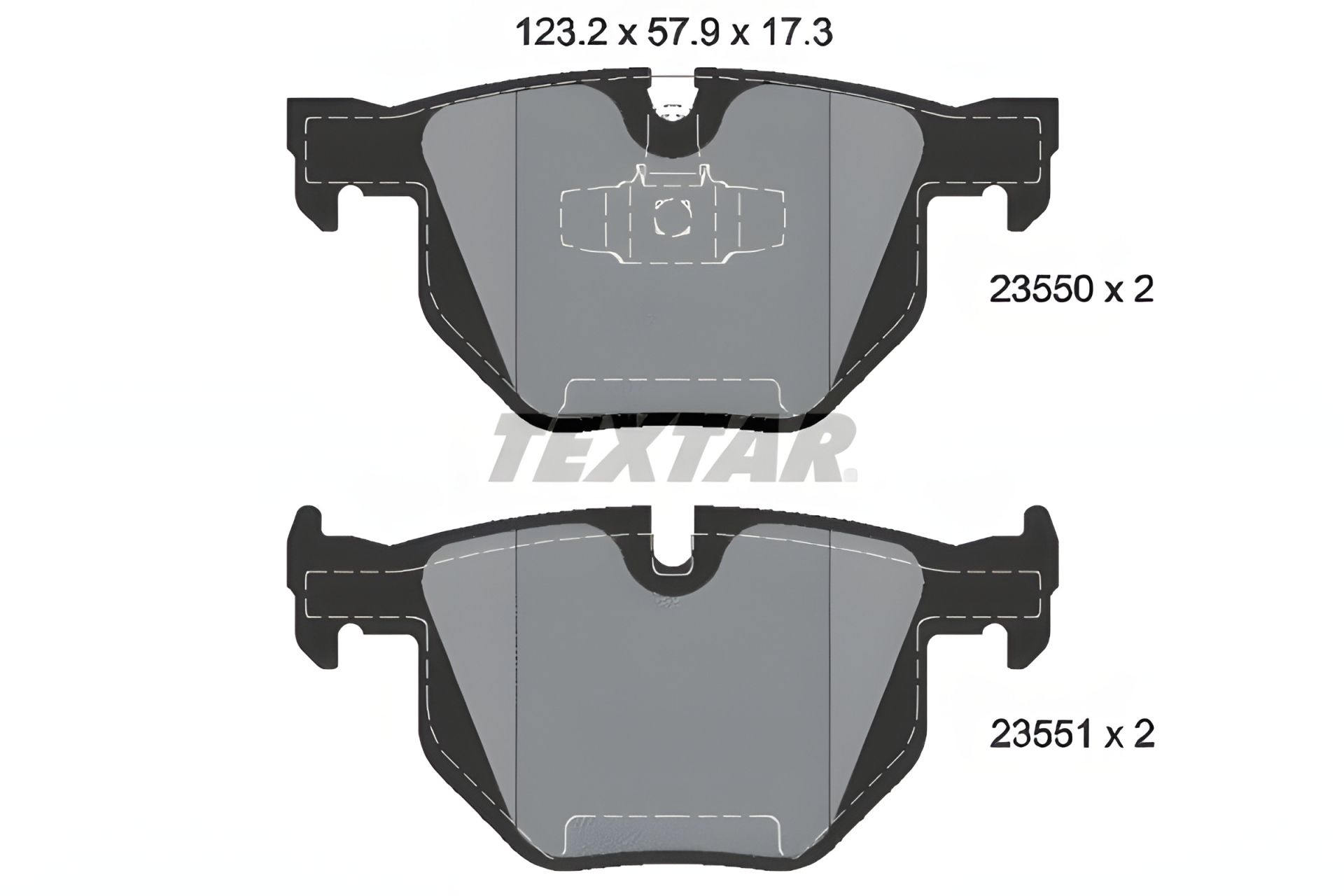 Комплект гальмівних колодок BMW 3, BMW X1, TEXTAR (2355001) Комплект гальмівних колодок BMW 3, BMW X1, TEXTAR (2355001)
