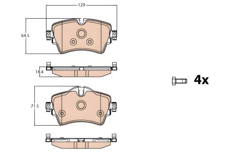 Колодок комплект гальмівних BMW 2, BMW 1, TRW (GDB2087)