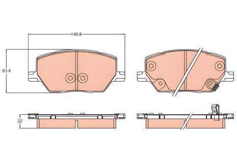 Набор тормозных колодок FIAT 500X, JEEP COMPASS, JEEP RENEGADE, TRW (GDB3629) Набор тормозных колодок FIAT 500X, JEEP COMPASS, JEEP RENEGADE, TRW (GDB3629)