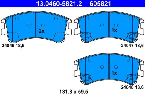 Комплект тормозных колодок MAZDA 6, ATE (13046058212)