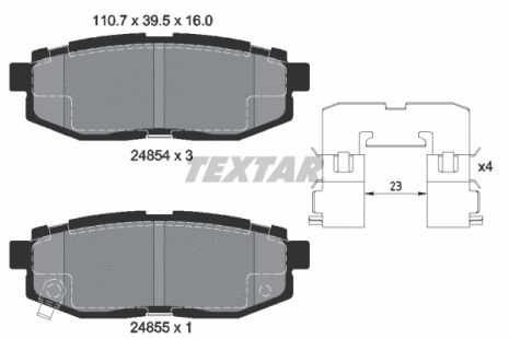 Комплект тормозных колодок SCION FR-S, TOYOTA GR, SUBARU IMPREZA, TEXTAR (2485401)
