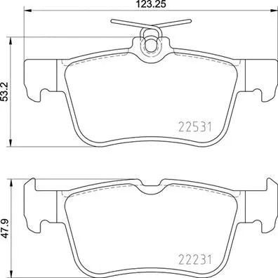 Комплект тормозных колодок FORD S-MAX, LINCOLN MKX, LINCOLN MKZ, BREMBO (P24175)