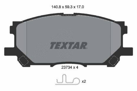 Комплект тормозных колодок HUANGHAI QISHENG, LEOPAARD MATTU, TOYOTA HARRIER, TEXTAR (2373401)