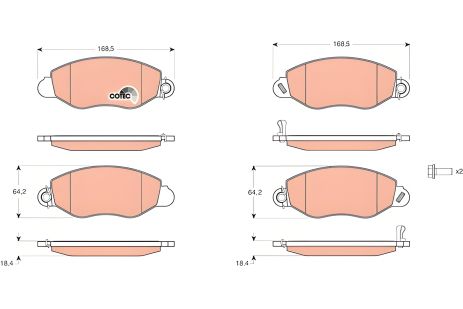 Комплект гальмівних колодок TRW (GDB1461) для FORD TRANSIT