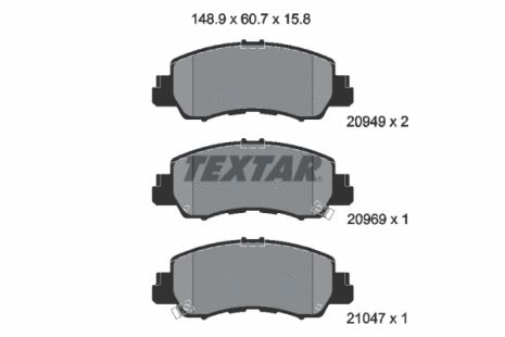 Комплект тормозных колодок MITSUBISHI (GAC), MITSUBISHI ECLIPSE, TEXTAR (2094901)