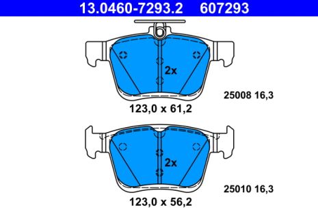 Комплект тормозных колодок SKODA KAROQ, SEAT LEON, AUDI A3, ATE (13046072932)
