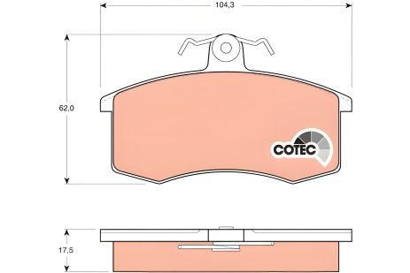 Гальмівні колодки DATSUN on-DO, ZAZ TAVRIA, LADA PRIORA, TRW (GDB469)