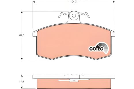 Гальмівні колодки DATSUN on-DO, ZAZ TAVRIA, LADA PRIORA, TRW (GDB469)