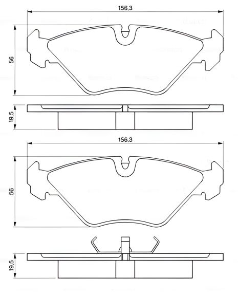 Комплект автогальмівних колодок для SAAB 9000, BOSCH (0986461766) Комплект автогальмівних колодок для SAAB 9000, BOSCH (0986461766)