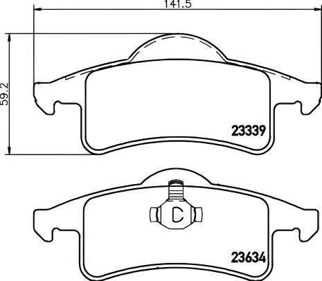 Комплект гальмівних колодок JEEP (BJC), JEEP GRAND CHEROKEE, JEEP CHEROKEE, HELLA PAGID (8DB355009891) Комплект гальмівних колодок JEEP (BJC), JEEP GRAND CHEROKEE, JEEP CHEROKEE, HELLA PAGID (8DB355009891)