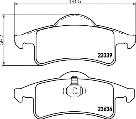 Комплект гальмівних колодок JEEP (BJC), JEEP GRAND CHEROKEE, JEEP CHEROKEE, HELLA PAGID (8DB355009891) Комплект гальмівних колодок JEEP (BJC), JEEP GRAND CHEROKEE, JEEP CHEROKEE, HELLA PAGID (8DB355009891)