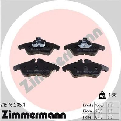 Комплект гальмівних колодок VW LT, MB SPRINTER, MB V-CLASS, ZIMMERMANN (215762051)
