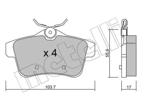 Комплект тормозных колодок PEUGEOT RCZ, CITROËN C4, CITROËN DS5, METELLI (2208550)