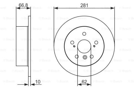 Диск гальмівний LEXUS ES, TOYOTA CAMRY, TOYOTA AURION, BOSCH (0986479C21)