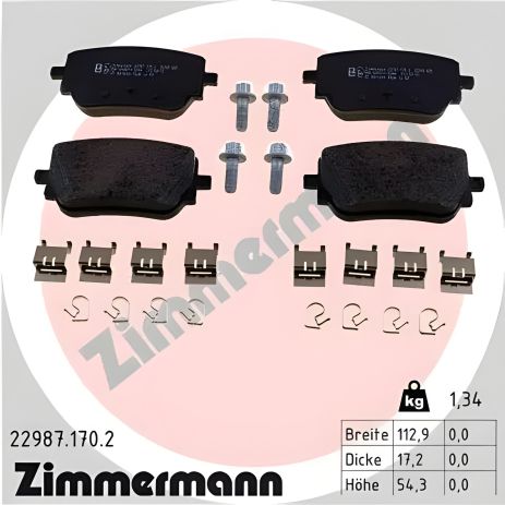 Комплект тормозных колодок MB (BBDC), MB GLA, MB CLA, ZIMMERMANN (229871702) деталь