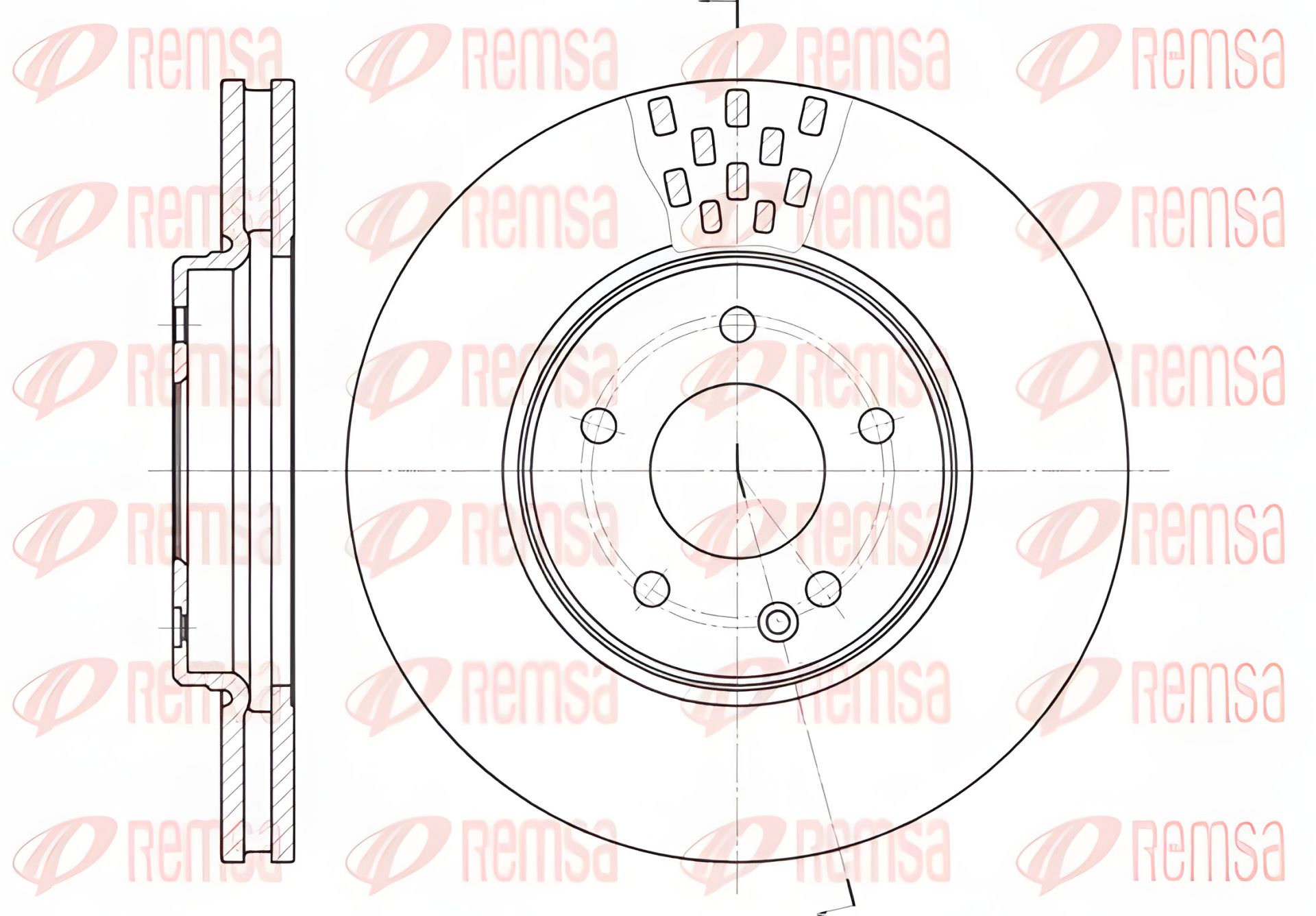 Диск тормозной CHRYSLER CROSSFIRE, MERCEDES-BENZ CLC-CLASS, REMSA (655610) Диск тормозной CHRYSLER CROSSFIRE, MERCEDES-BENZ CLC-CLASS, REMSA (655610)
