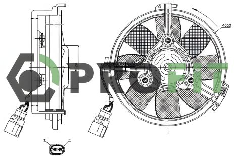 Радіаторний вентилятор для VW PASSAT, AUDI ALLROAD, AUDI A6, PROFIT (18500004)