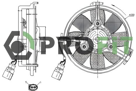 Радіаторний вентилятор для VW PASSAT, AUDI ALLROAD, AUDI A6, PROFIT (18500004)