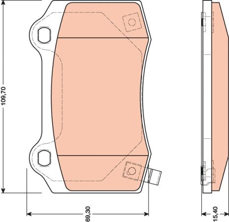 Комплект гальмівних колодок FPV FALCON, CHRYSLER 300, CHEVROLET CAMARO, TRW (GDB4171)