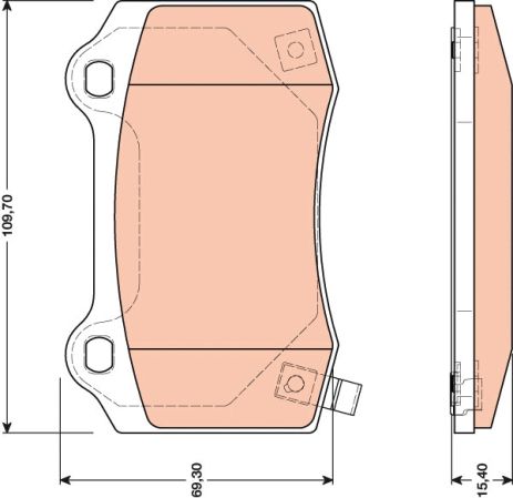 Комплект гальмівних колодок FPV FALCON, CHRYSLER 300, CHEVROLET CAMARO, TRW (GDB4171)