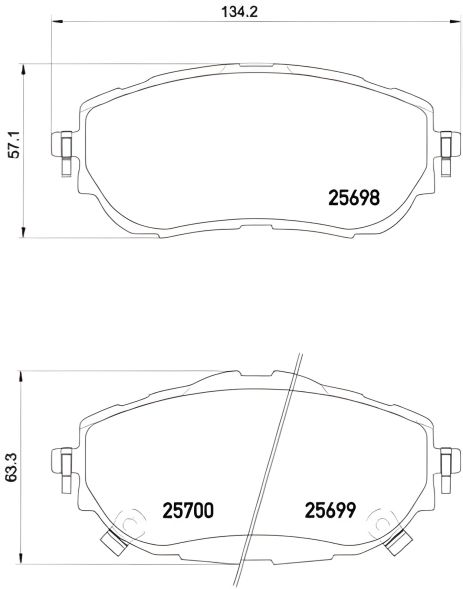 Гальмівних колодок комплект TOYOTA COROLLA, TOYOTA AURIS, BREMBO (P83150) Гальмівних колодок комплект TOYOTA COROLLA, TOYOTA AURIS, BREMBO (P83150)