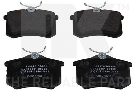 Комплект тормозных колодок RENAULT GRAND SCÉNIC, CITROËN C3, AUDI A4, NK (229970)