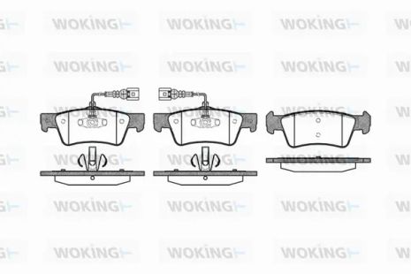 Комплект тормозных колодок VW TRANSPORTER, VW MULTIVAN, VW TOUAREG, WOKING (P1087302)