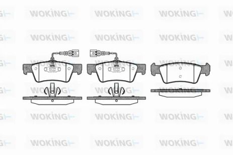 Комплект гальмівних колодок VW TRANSPORTER, VW MULTIVAN, VW TOUAREG, WOKING (P1087302)