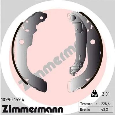 Комплект тормозных колодок PEUGEOT 208, CITROËN C3, CITROËN DS3, ZIMMERMANN (109901594)