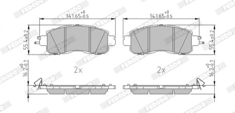 Комплект гальмівних колодок NISSAN TEANA, NISSAN ALTIMA, NISSAN LEAF, FERODO (FDB5246)