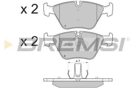 Комплект тормозных колодок BMW Z4, BMW X3, BMW 3, BREMSI (BP3135)