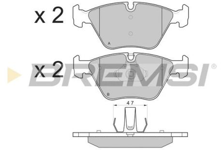 Комплект гальмівних колодок BMW Z4, BMW X3, BMW 3, BREMSI (BP3135)
