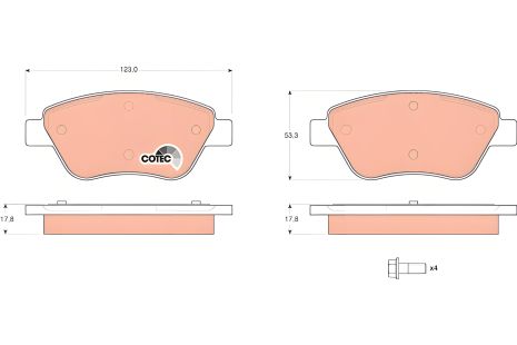 Комплект тормозных колодок для FIAT SIENA, TRW (GDB1579)
