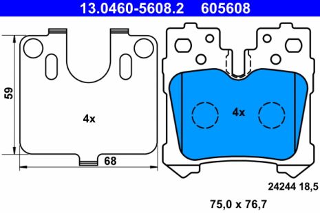 Комплект тормозных колодок LEXUS LS, ATE (13046056082)
