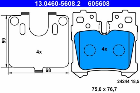 Комплект тормозных колодок LEXUS LS, ATE (13046056082)